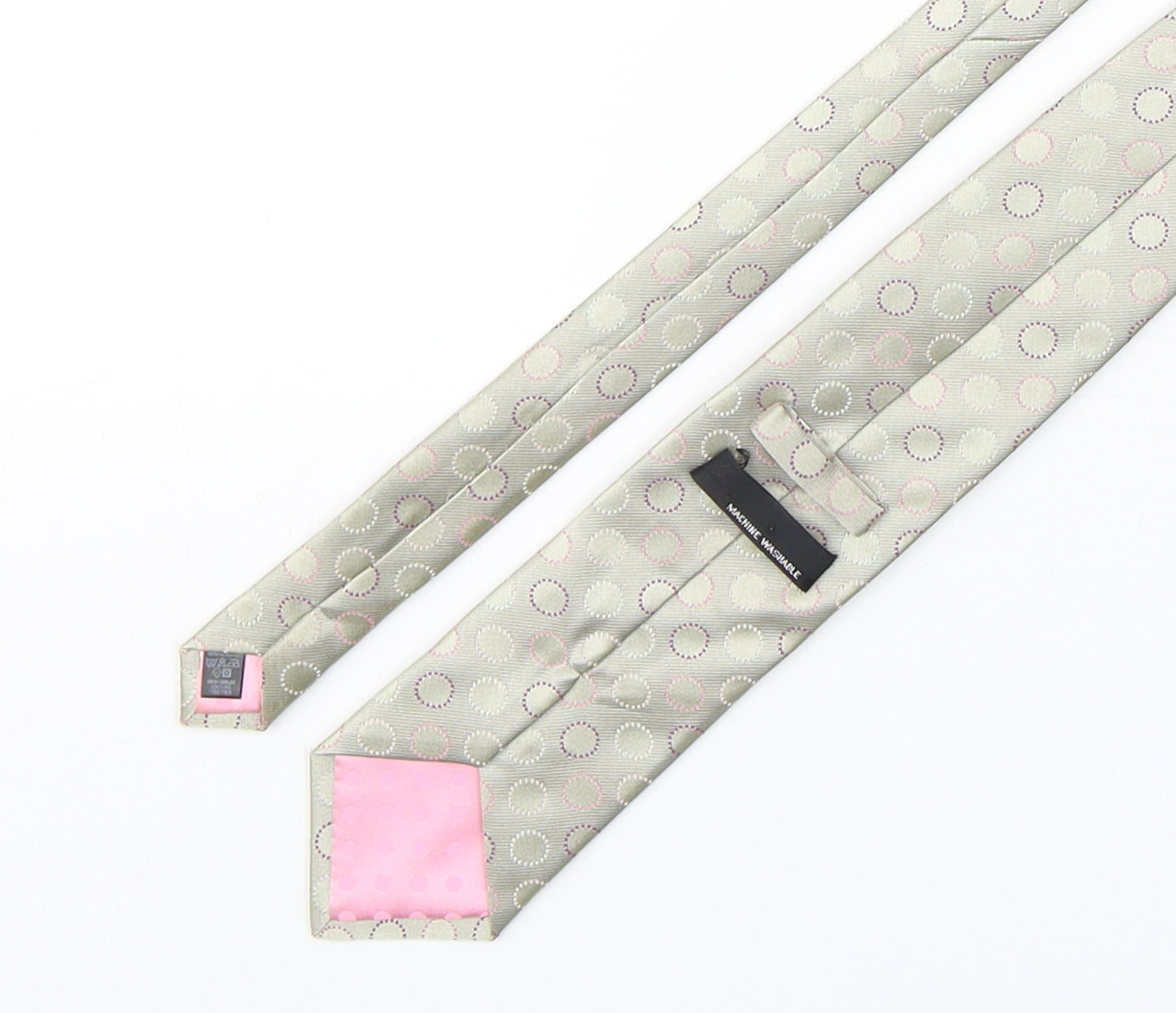 BHS Mens Multicoloured Polka Dot Polyester Pointed Tie One Size