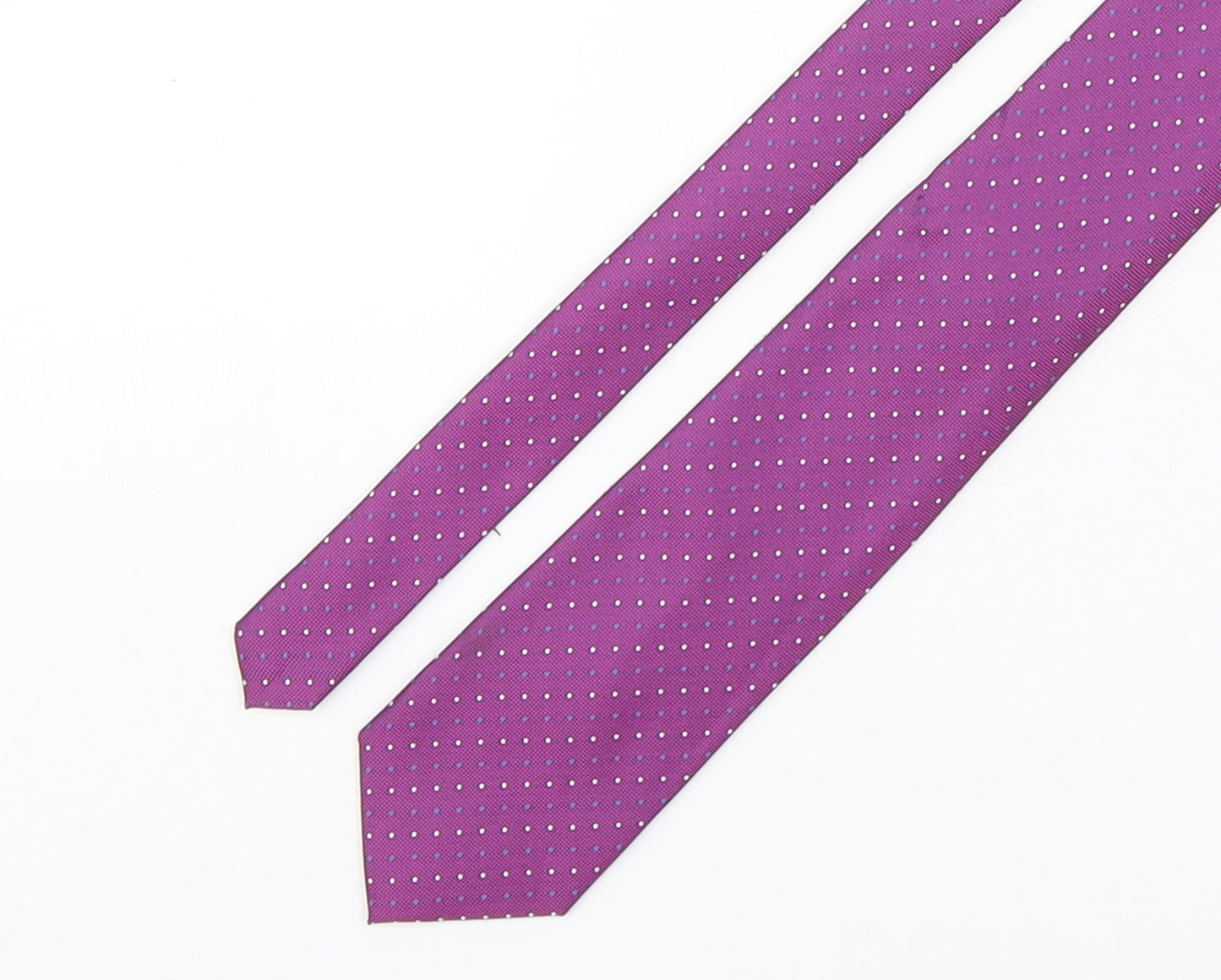 Thomas Nash  Mens Purple Polka Dot Polyester Pointed Tie One Size