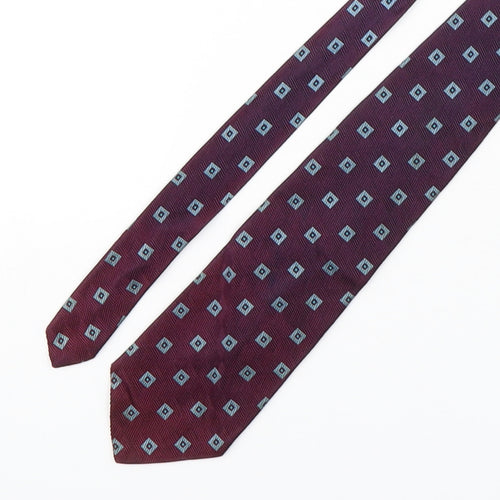 Michelsons Mens Purple Geometric Polyester Pointed Tie One Size