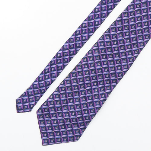 Principles  Mens Purple Geometric Polyester Pointed Tie One Size