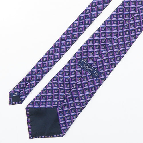 Principles  Mens Purple Geometric Polyester Pointed Tie One Size