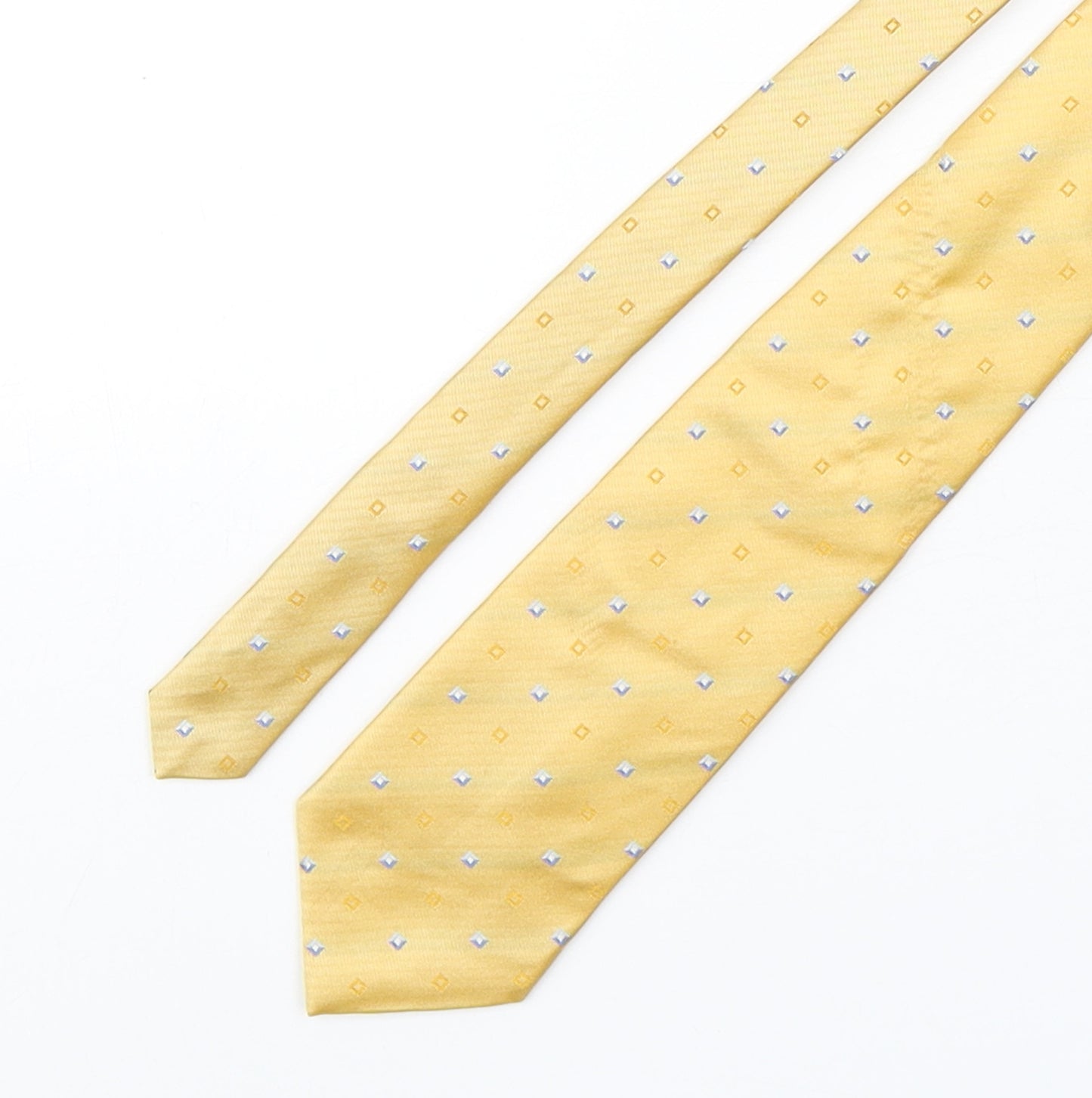 Marks and Spencer Mens Gold Polka Dot Silk Pointed Tie One Size