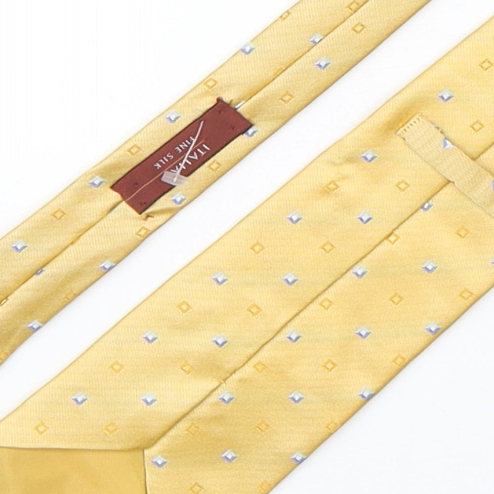 Marks and Spencer Mens Gold Polka Dot Silk Pointed Tie One Size