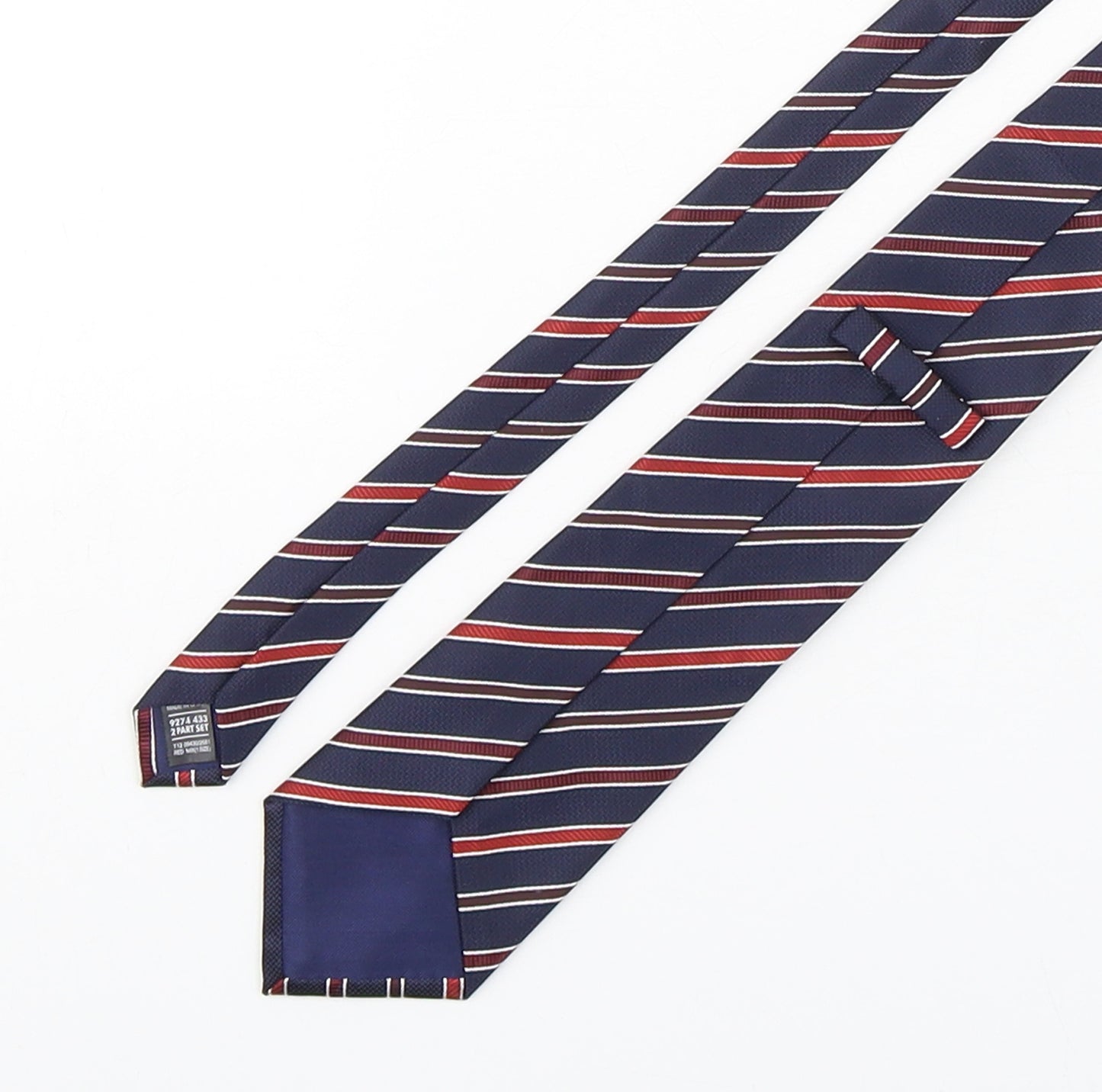 Marks and Spencer Mens Multicoloured Striped Polyester Pointed Tie One Size