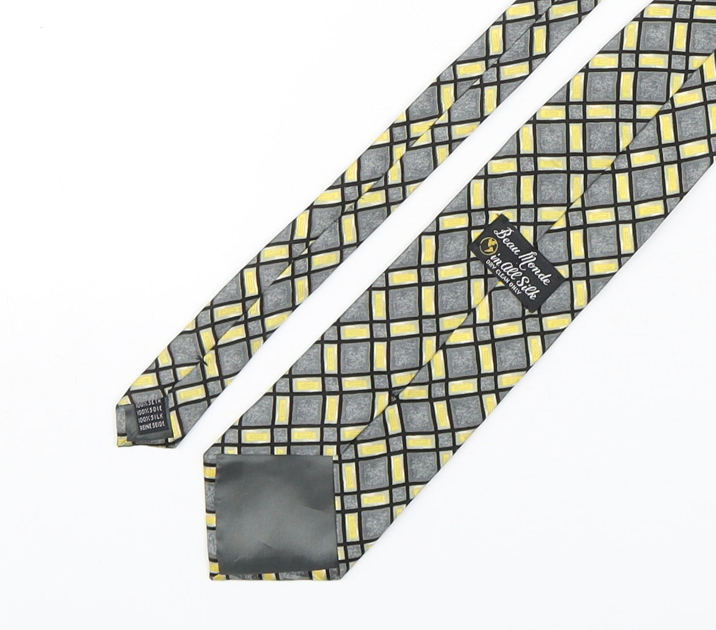 Beau Monde Mens Multicoloured Plaids & Checks Silk Pointed Tie One Size