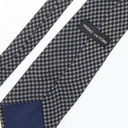 Pierre Victoire  Mens Multicoloured Geometric Silk Pointed Tie One Size
