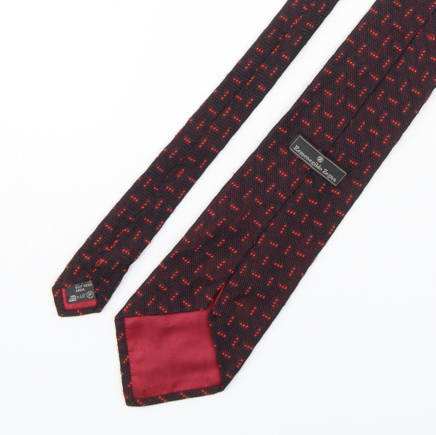 Ermenegildo  Mens Multicoloured Geometric Silk Pointed Tie One Size
