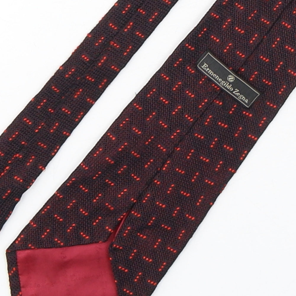 Ermenegildo  Mens Multicoloured Geometric Silk Pointed Tie One Size