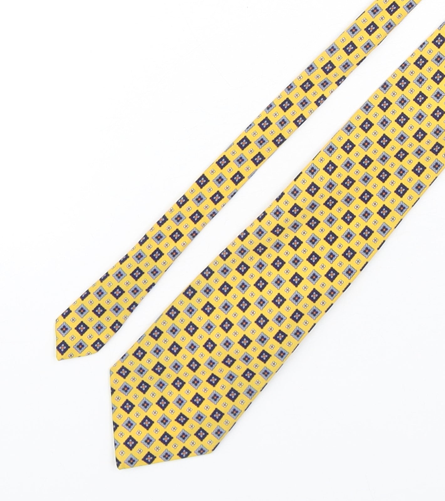 Marks and Spencer Mens Yellow Geometric Polyester Pointed Tie One Size