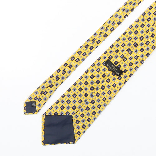 Marks and Spencer Mens Yellow Geometric Polyester Pointed Tie One Size