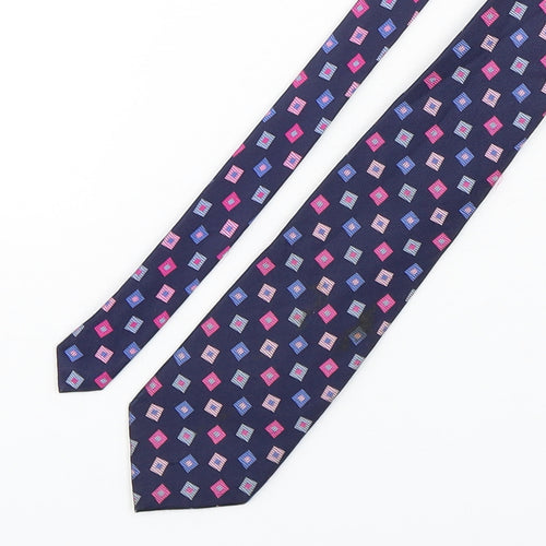 Preworn Mens Multicoloured Geometric Silk Pointed Tie One Size