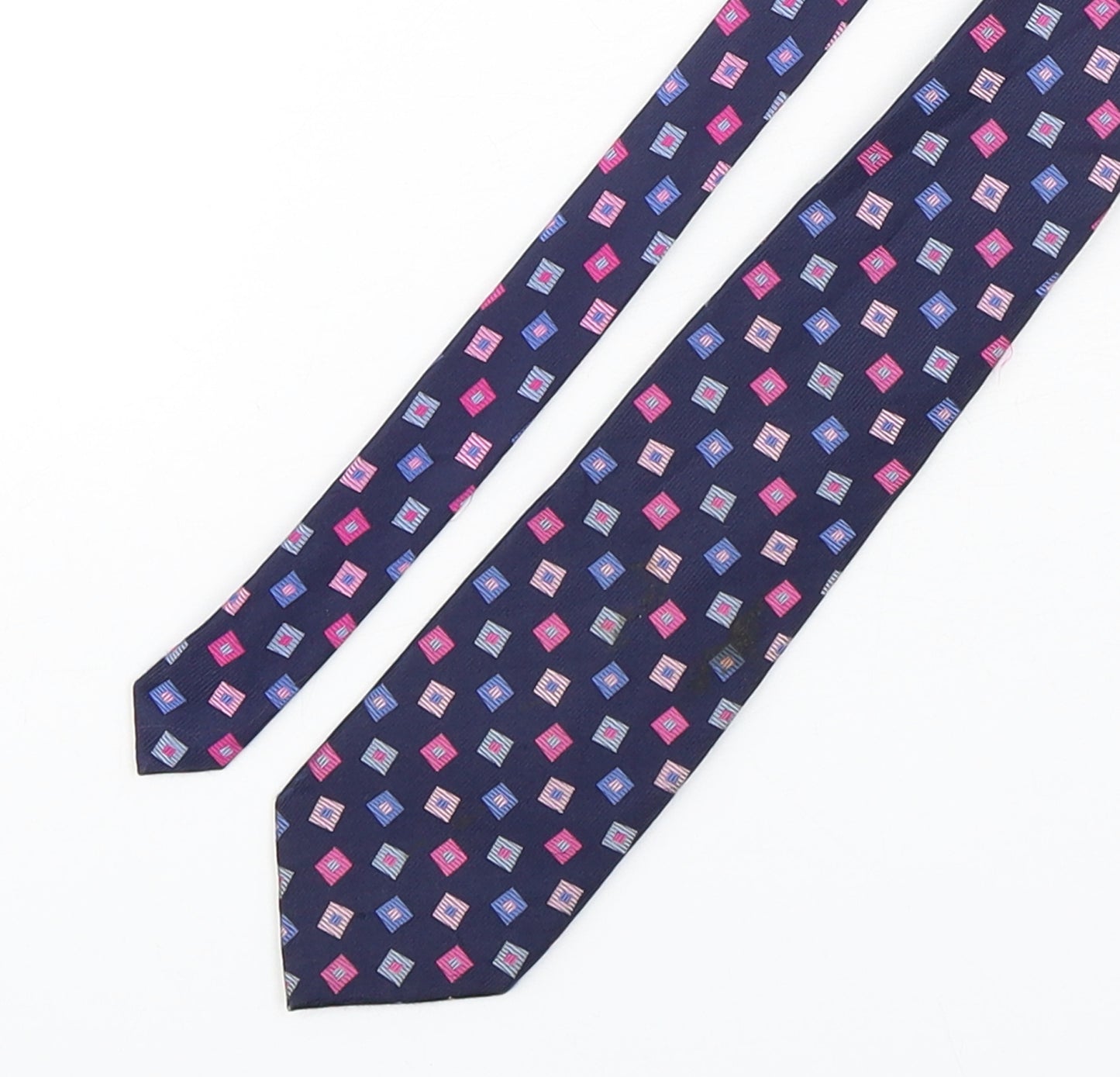 Preworn Mens Multicoloured Geometric Silk Pointed Tie One Size