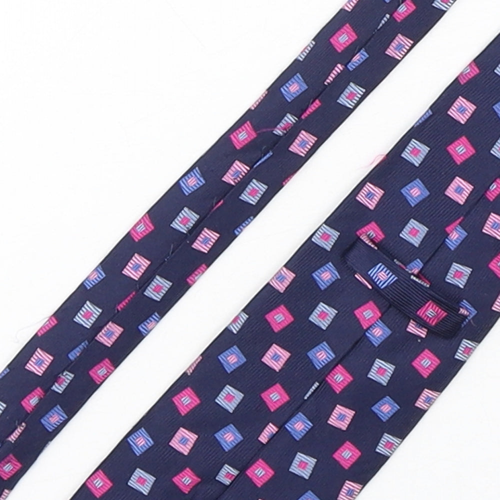 Preworn Mens Multicoloured Geometric Silk Pointed Tie One Size