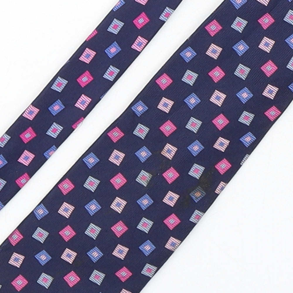 Preworn Mens Multicoloured Geometric Silk Pointed Tie One Size