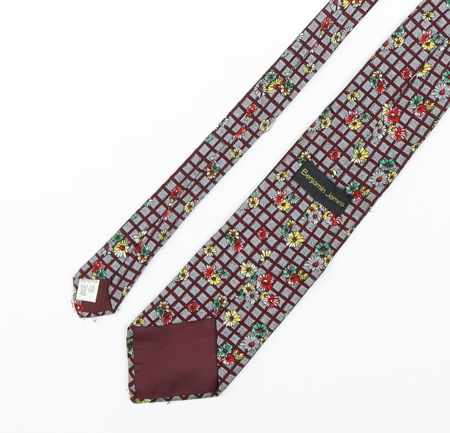 Benjamin James  Mens Multicoloured Plaids & Checks Polyester Pointed Tie One Size