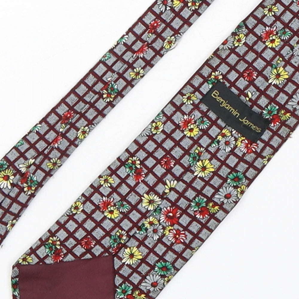 Benjamin James  Mens Multicoloured Plaids & Checks Polyester Pointed Tie One Size