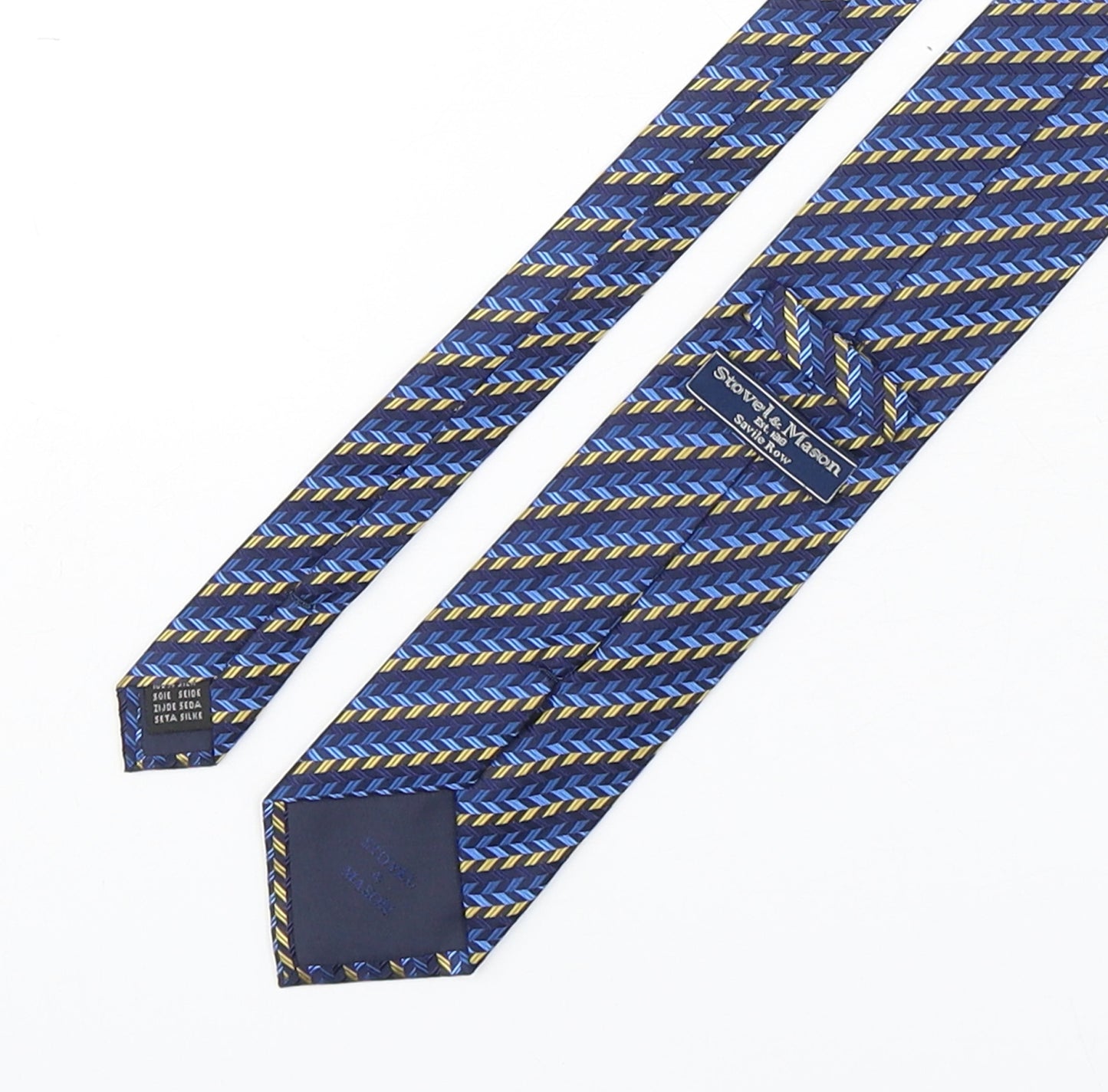 Stovel & Mason Mens Multicoloured Geometric Silk Pointed Tie One Size