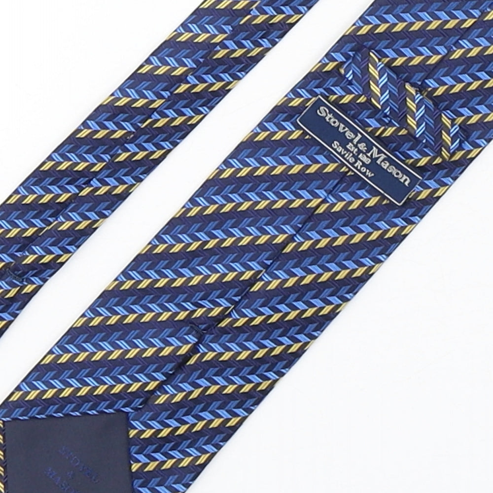 Stovel & Mason Mens Multicoloured Geometric Silk Pointed Tie One Size