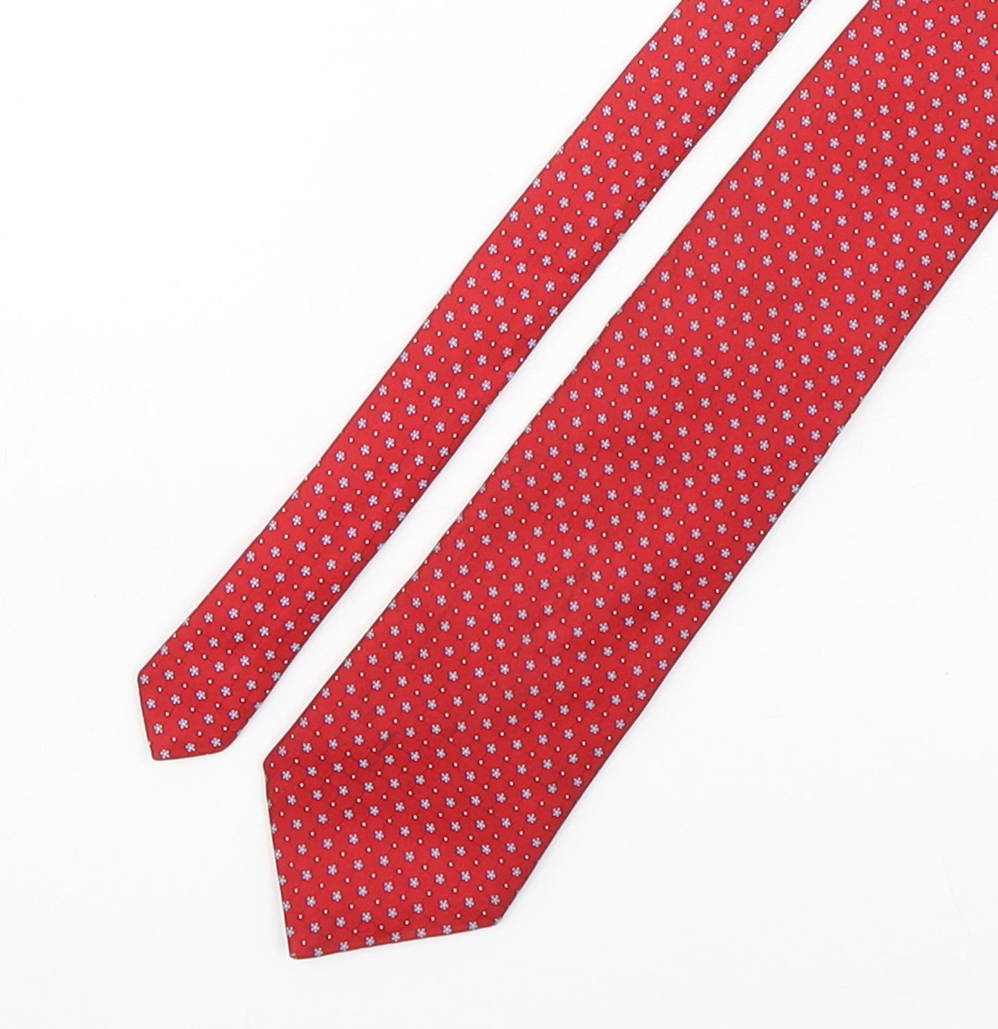 Marks and Spencer Mens Red Floral Silk Pointed Tie One Size