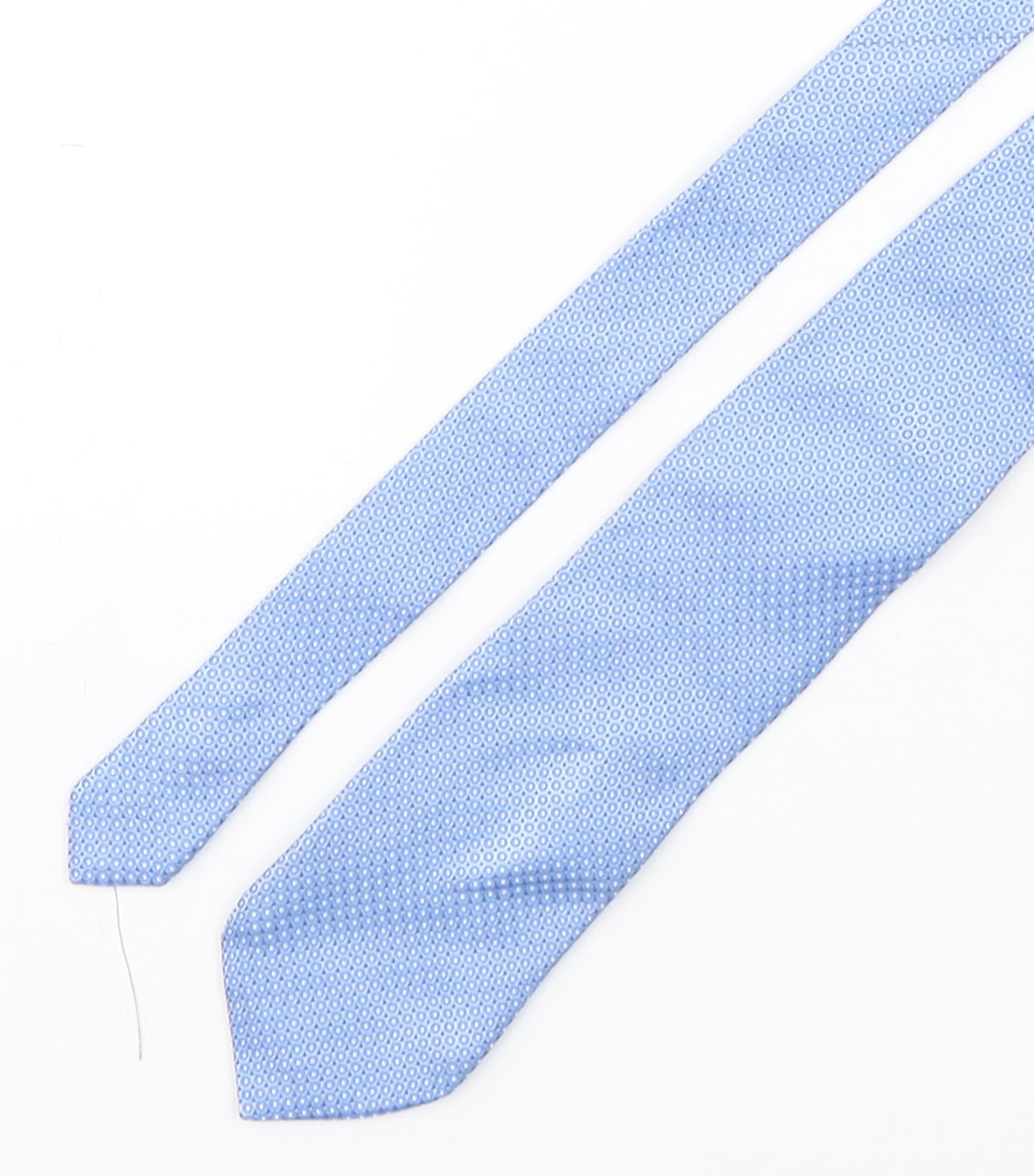 Thomas Nash Mens Blue Polka Dot Silk Pointed Tie One Size