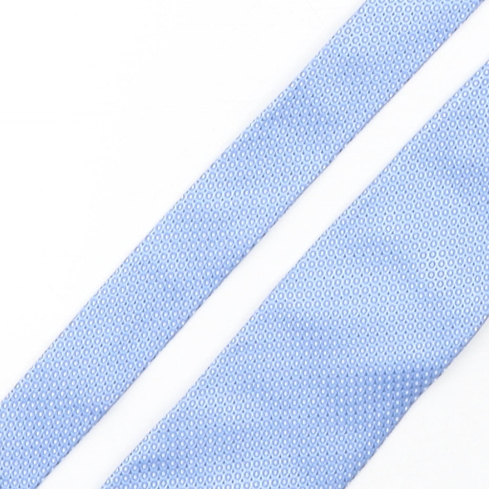 Thomas Nash Mens Blue Polka Dot Silk Pointed Tie One Size