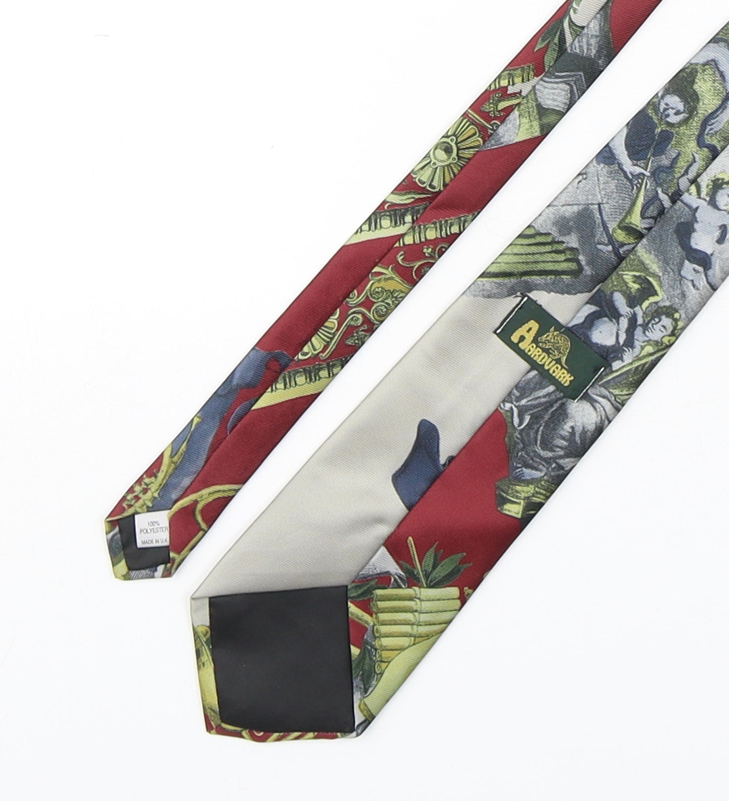 Aardvark Mens Multicoloured Geometric Polyester Pointed Tie One Size