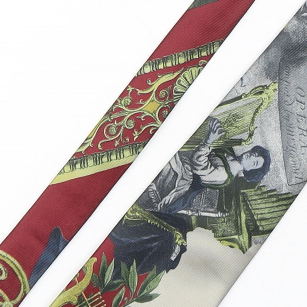 Aardvark Mens Multicoloured Geometric Polyester Pointed Tie One Size