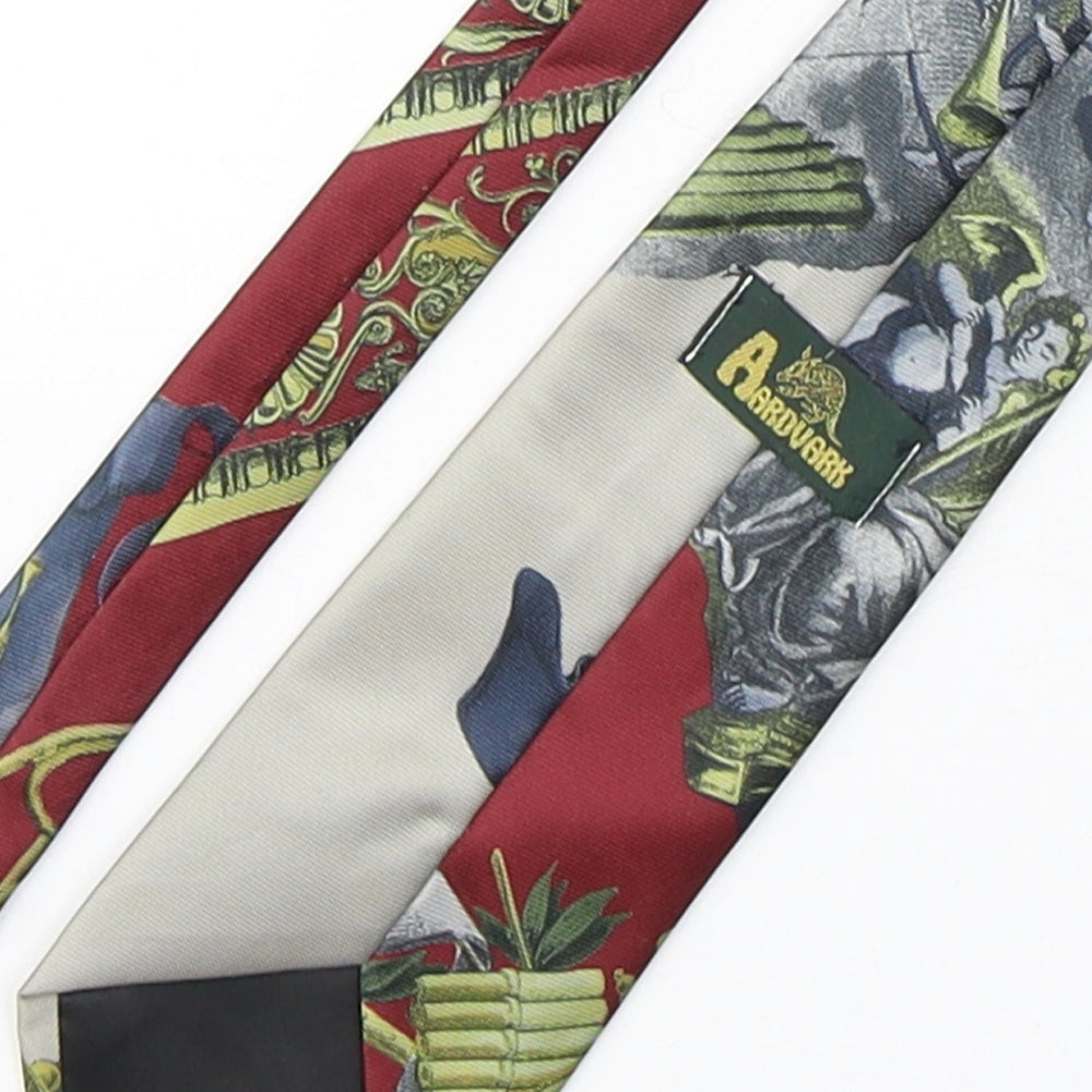 Aardvark Mens Multicoloured Geometric Polyester Pointed Tie One Size
