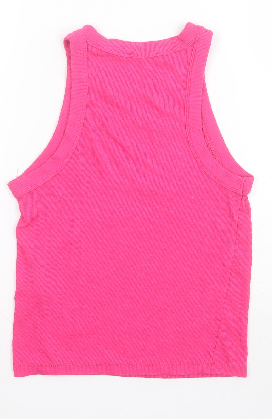 Stradivarius Womens Pink  Cotton Cropped T-Shirt Size L Round Neck