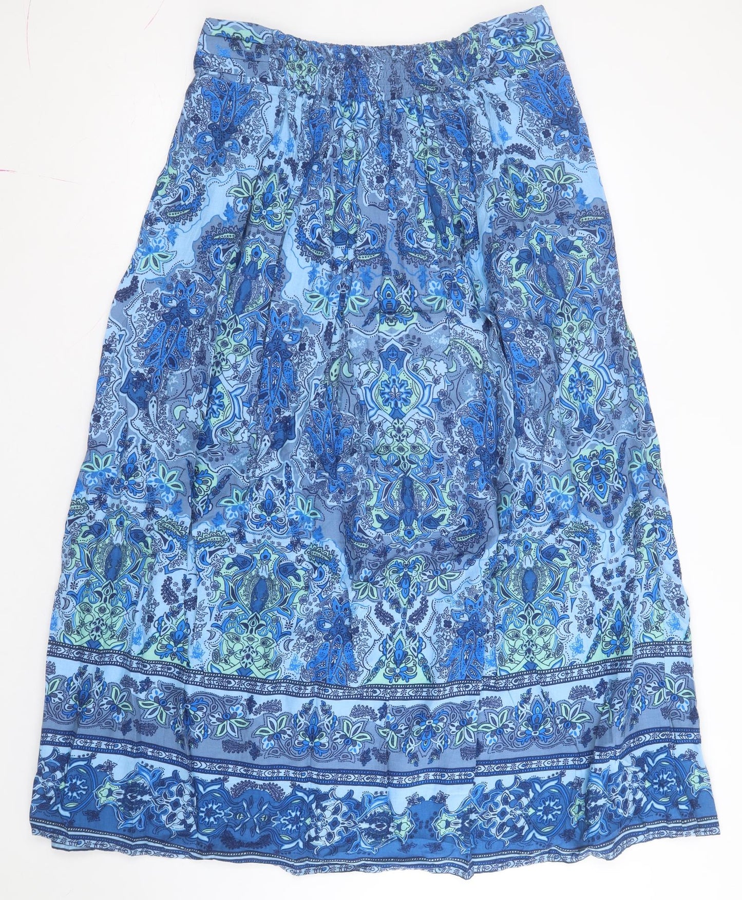 M&Co Womens Blue Paisley Viscose Maxi Skirt Size 12
