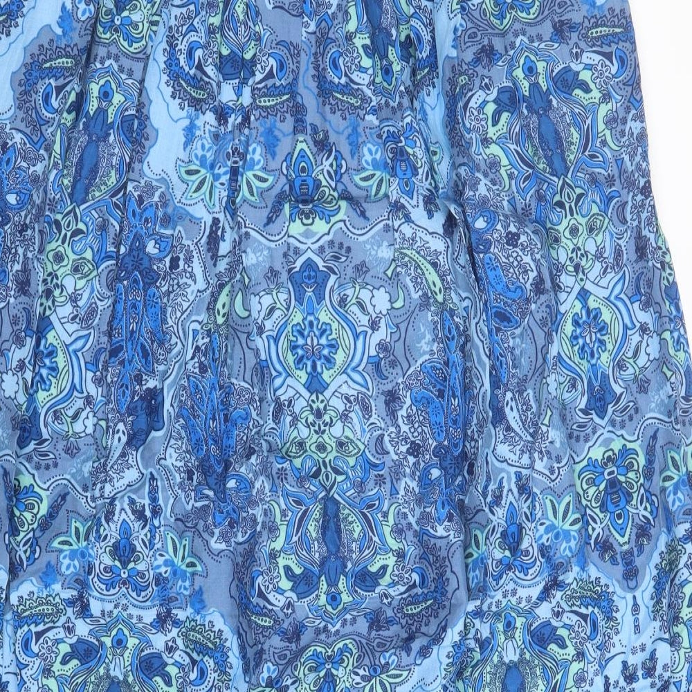 M&Co Womens Blue Paisley Viscose Maxi Skirt Size 12
