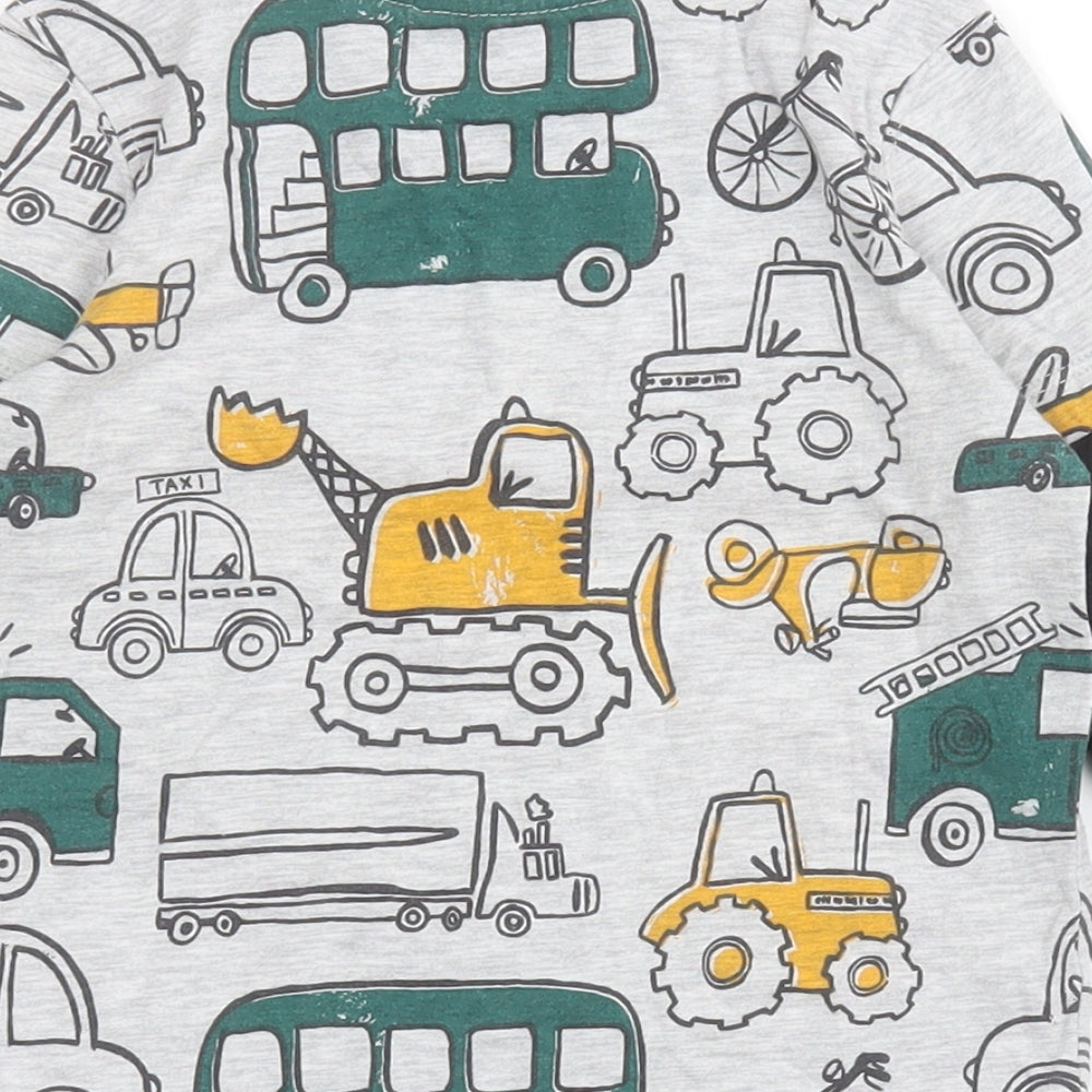 George  Grey  Polyester Basic T-Shirt Size 18-24 Months Round Neck  - Tractor Bus Bike print