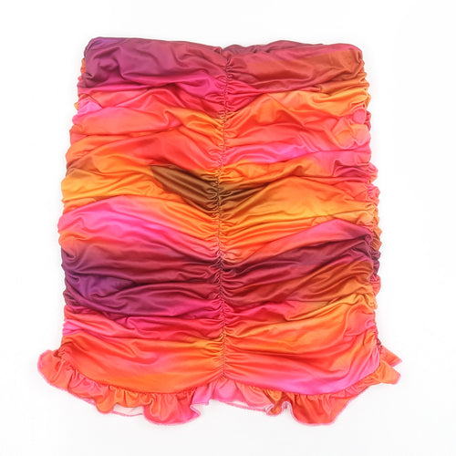 PRETTYLITTLETHING Womens Multicoloured  Polyester Mini Skirt Size 8