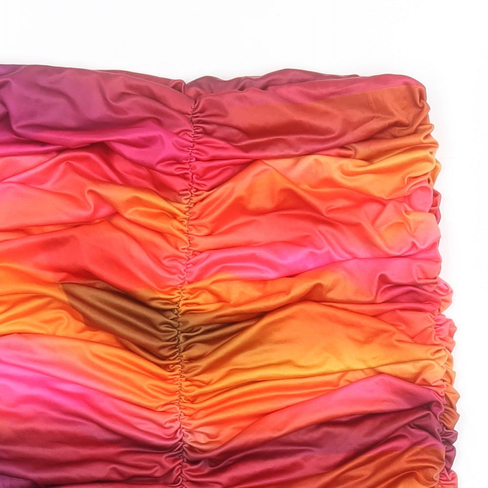 PRETTYLITTLETHING Womens Multicoloured  Polyester Mini Skirt Size 8