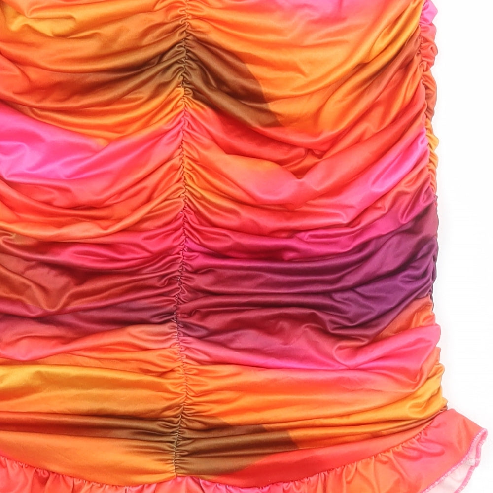 PRETTYLITTLETHING Womens Multicoloured  Polyester Mini Skirt Size 8