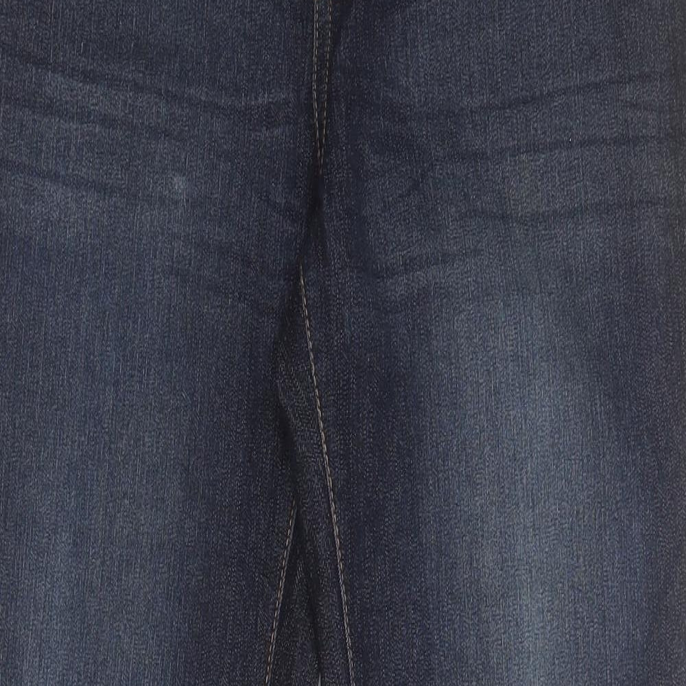 F&F Womens Blue  Cotton Bootcut Jeans Size 10 L30 in Regular Zip