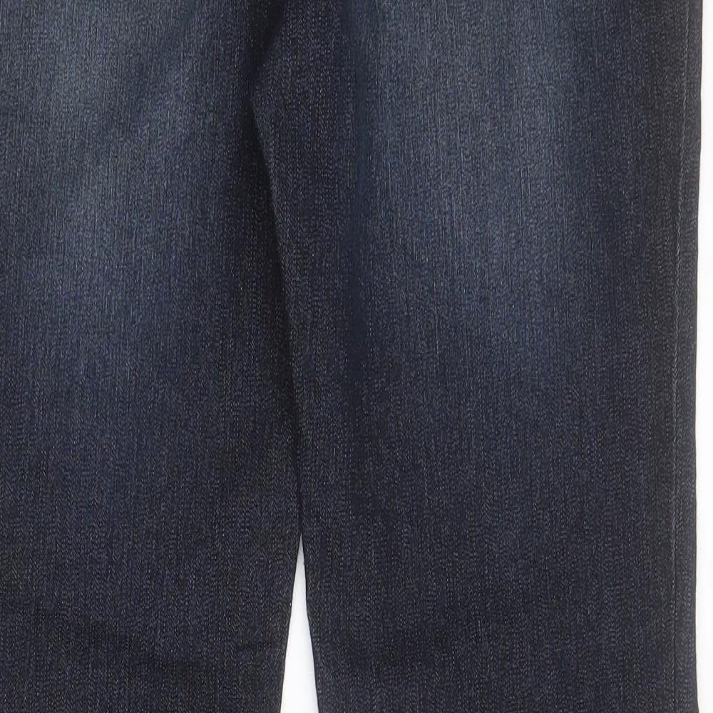 F&F Womens Blue  Cotton Bootcut Jeans Size 10 L30 in Regular Zip