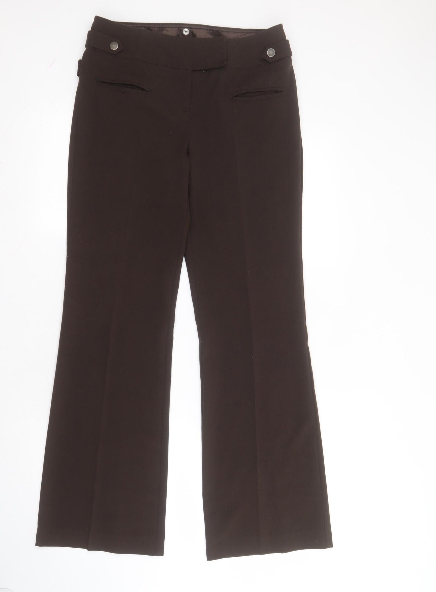 NEXT Womens Green  Polyester Dress Pants Trousers Size 8 L30 in Regular Zip
