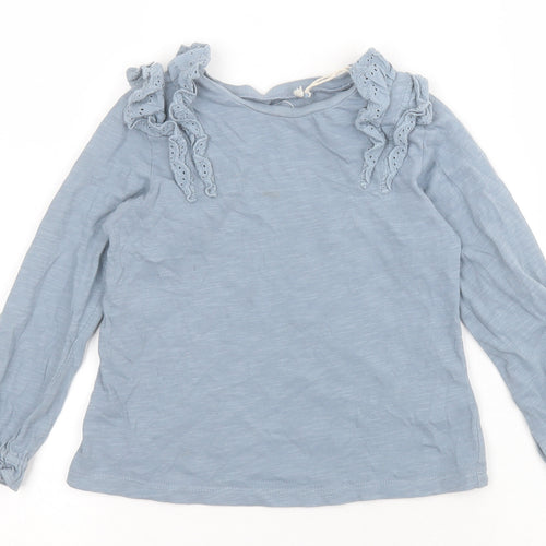 NEXT Girls Blue  100% Cotton Basic T-Shirt Size 3-4 Years Round Neck