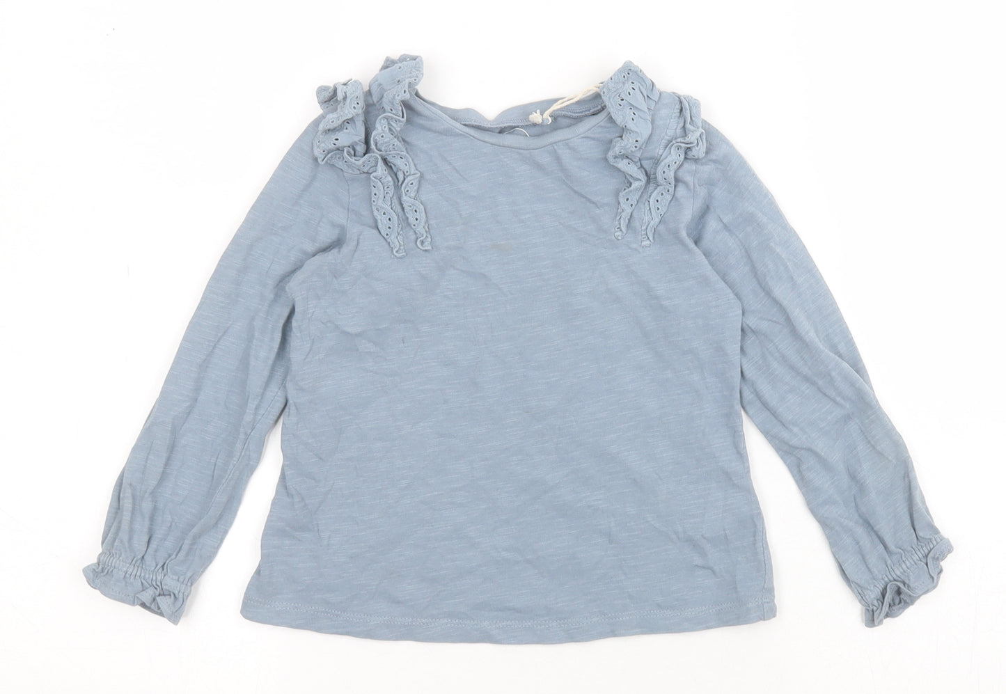 NEXT Girls Blue  100% Cotton Basic T-Shirt Size 3-4 Years Round Neck