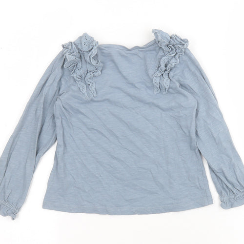 NEXT Girls Blue  100% Cotton Basic T-Shirt Size 3-4 Years Round Neck