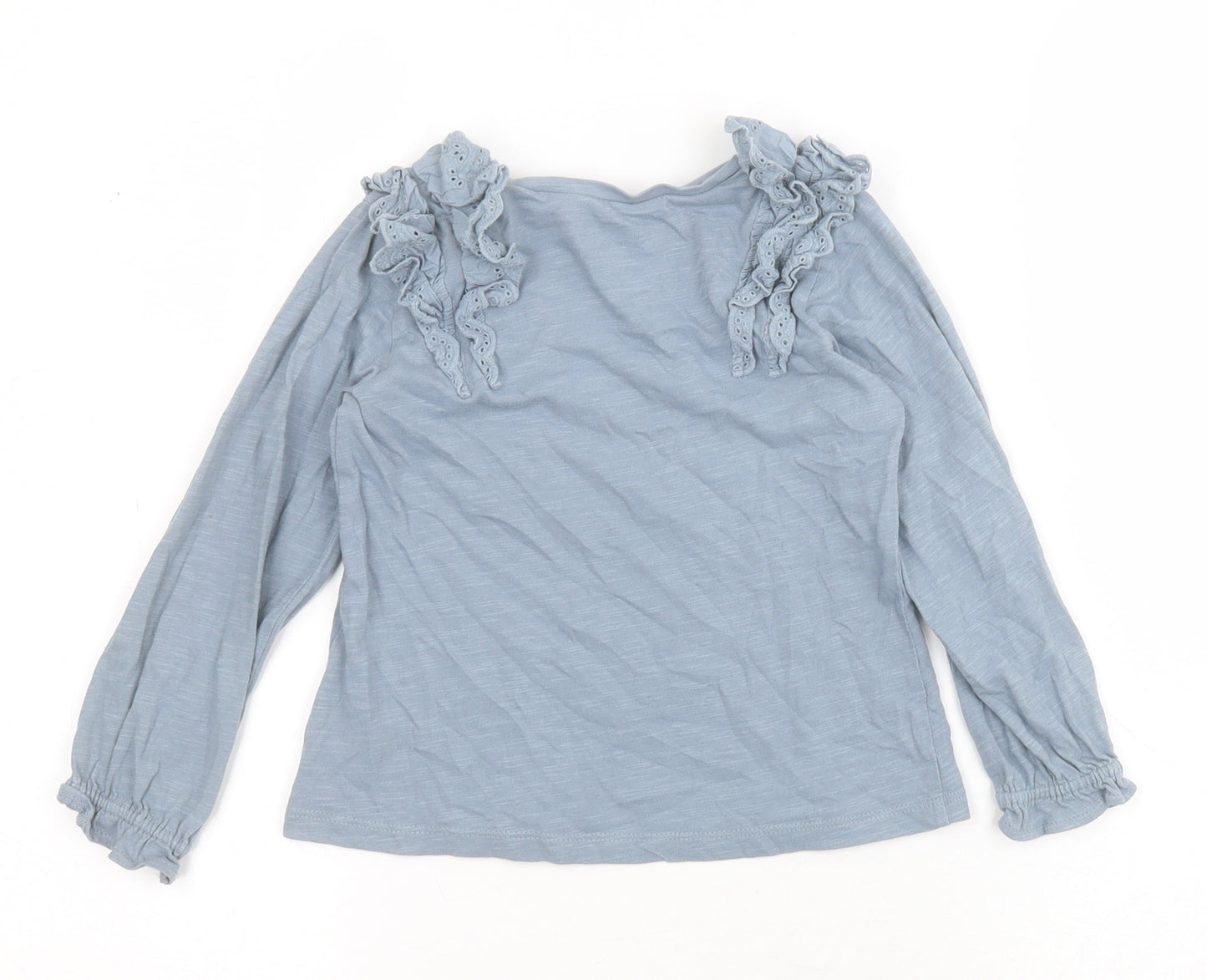 NEXT Girls Blue  100% Cotton Basic T-Shirt Size 3-4 Years Round Neck
