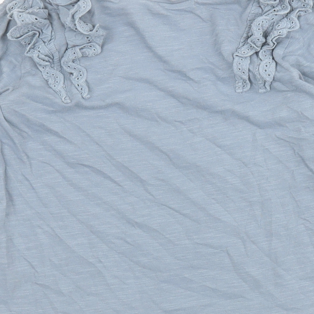 NEXT Girls Blue  100% Cotton Basic T-Shirt Size 3-4 Years Round Neck