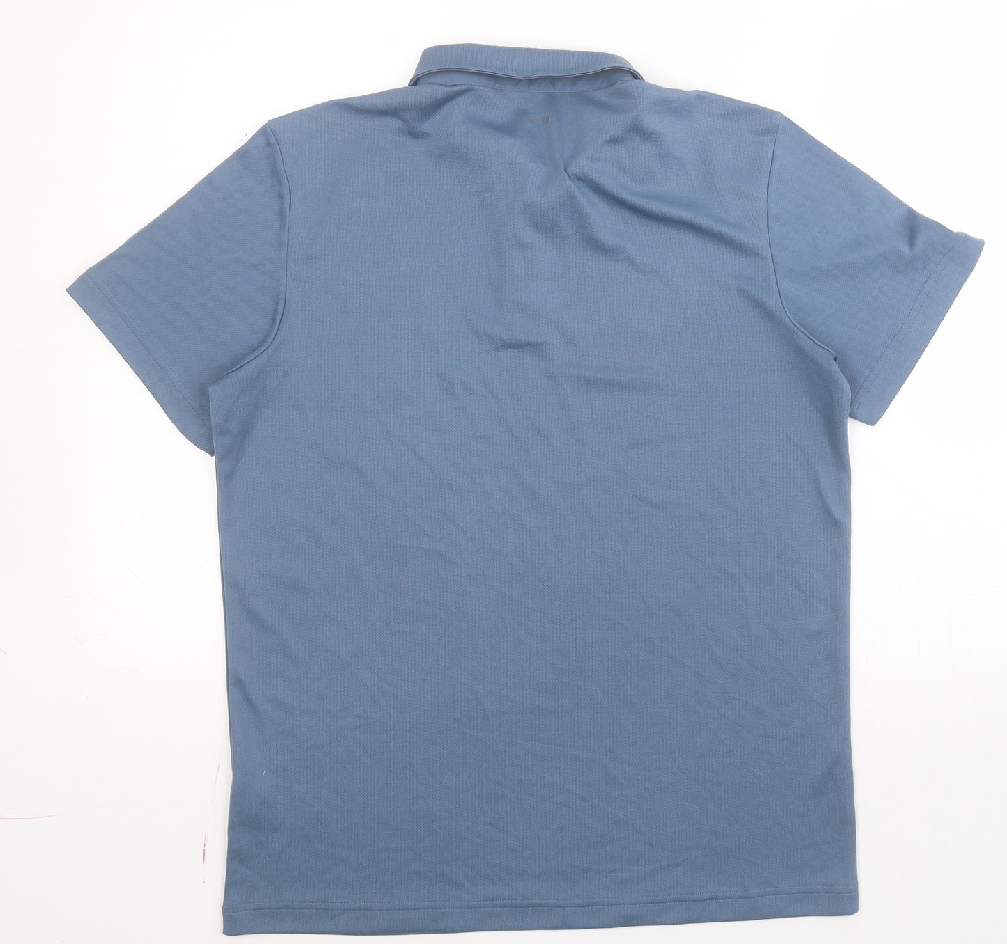 adidas Mens Blue  Polyester  Polo Size M Collared Button
