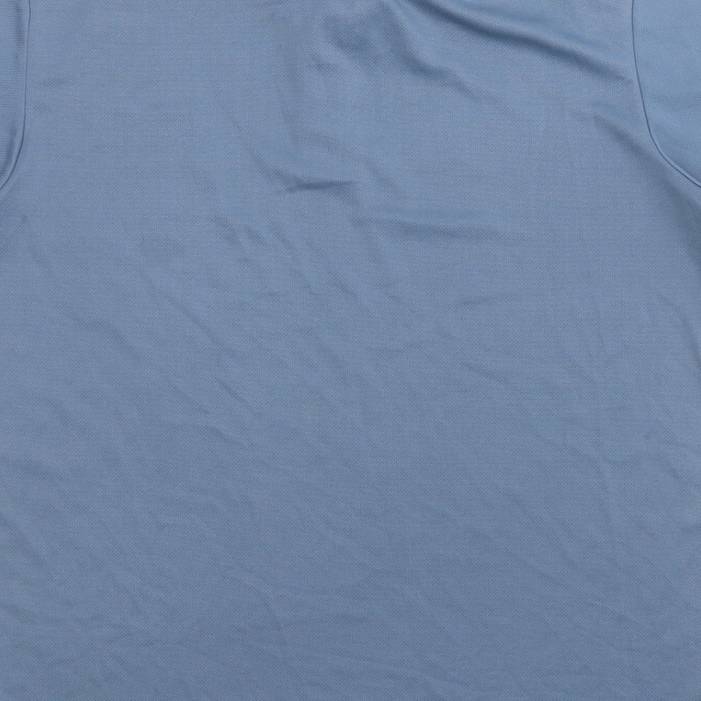 adidas Mens Blue  Polyester  Polo Size M Collared Button