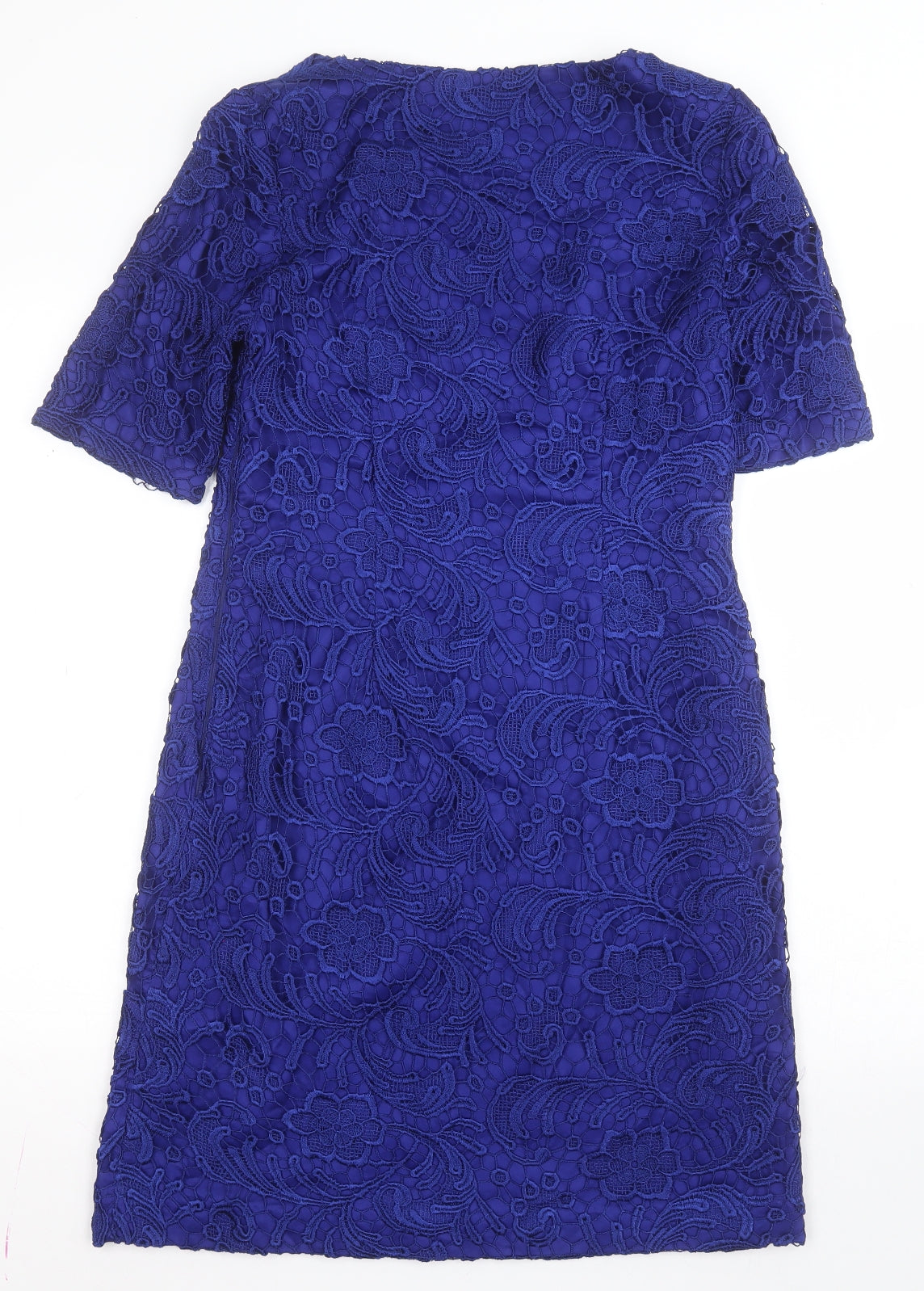 Monsson Womens Blue  Cotton A-Line  Size 10  Round Neck Zip