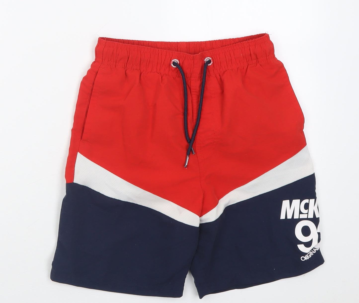 McKenzie Boys Red  Polyester Sweat Shorts Size 10-11 Years  Regular Tie
