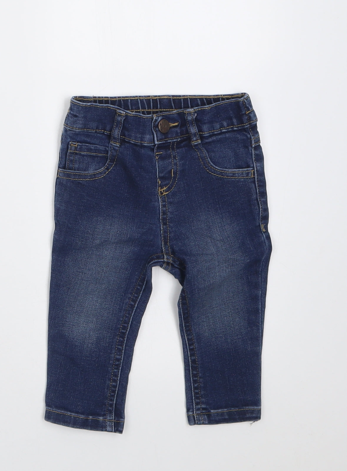 Garanimals Girls Blue  Cotton Capri Jeans Size 6-9 Months  Button
