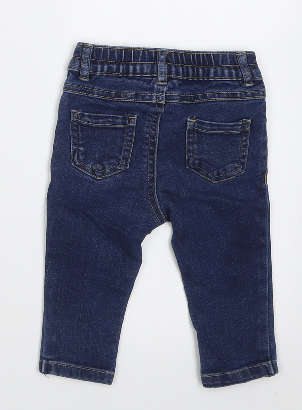 Garanimals Girls Blue  Cotton Capri Jeans Size 6-9 Months  Button