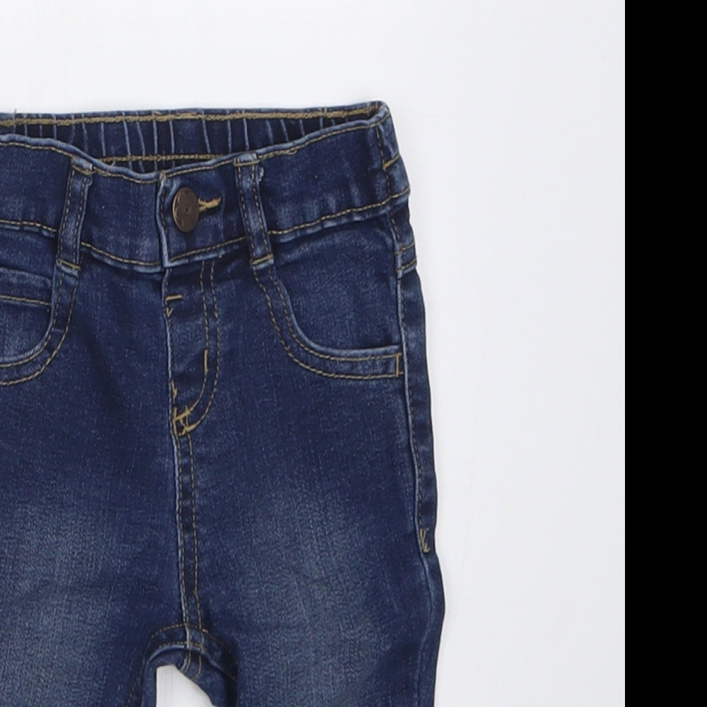 Garanimals Girls Blue  Cotton Capri Jeans Size 6-9 Months  Button